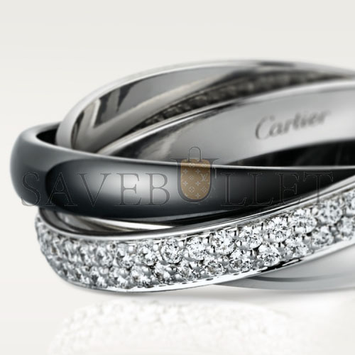 CARTIER TRINITY RING, CERAMIC, SM B4095500