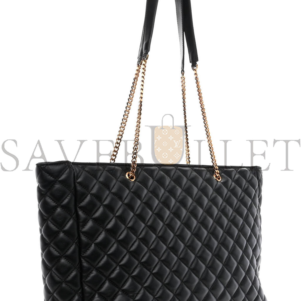 VERSACE NAPPA QUILTED LA MEDUSA CHAIN TOTE BLACK (37*25*10cm)