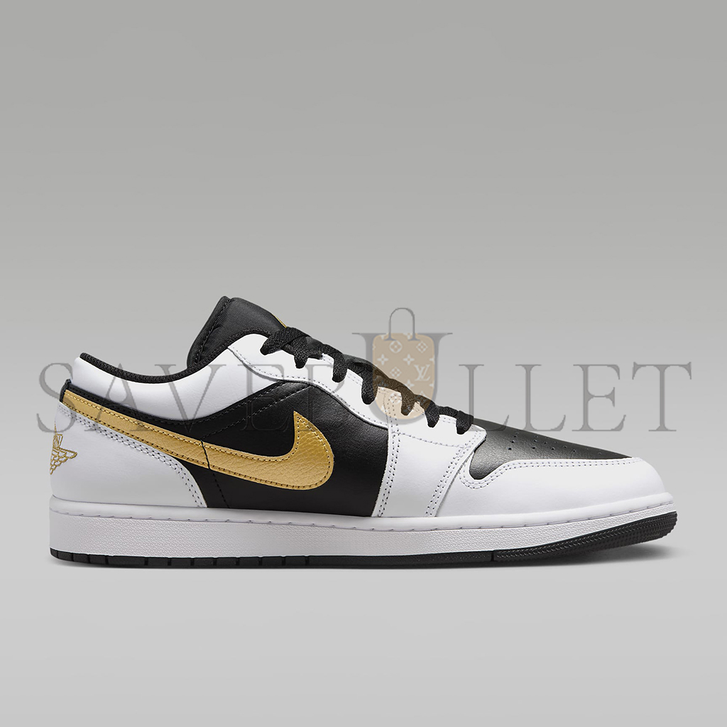 NIKE AIR JORDAN 1 LOW WHITE BLACK METALLIC GOLD 553558-172