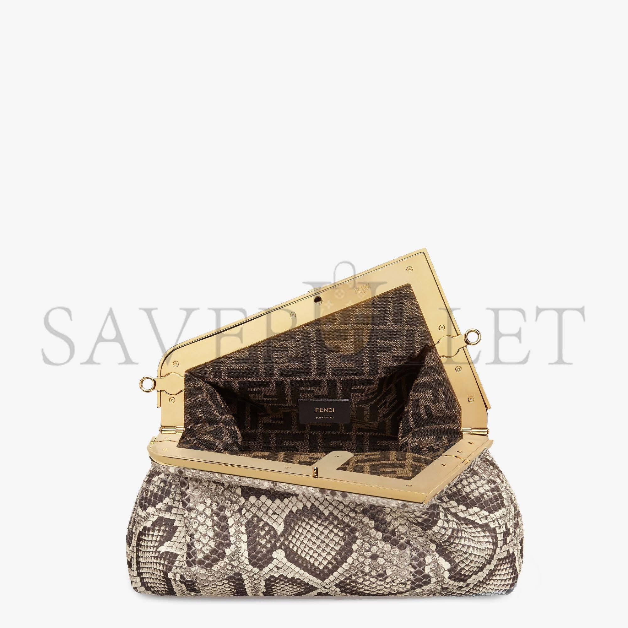 FENDI FIRST MEDIUM - WHITE PYTHON LEATHER BAG 8BP127AH97F1FEH (32.5*23.5*15cm)