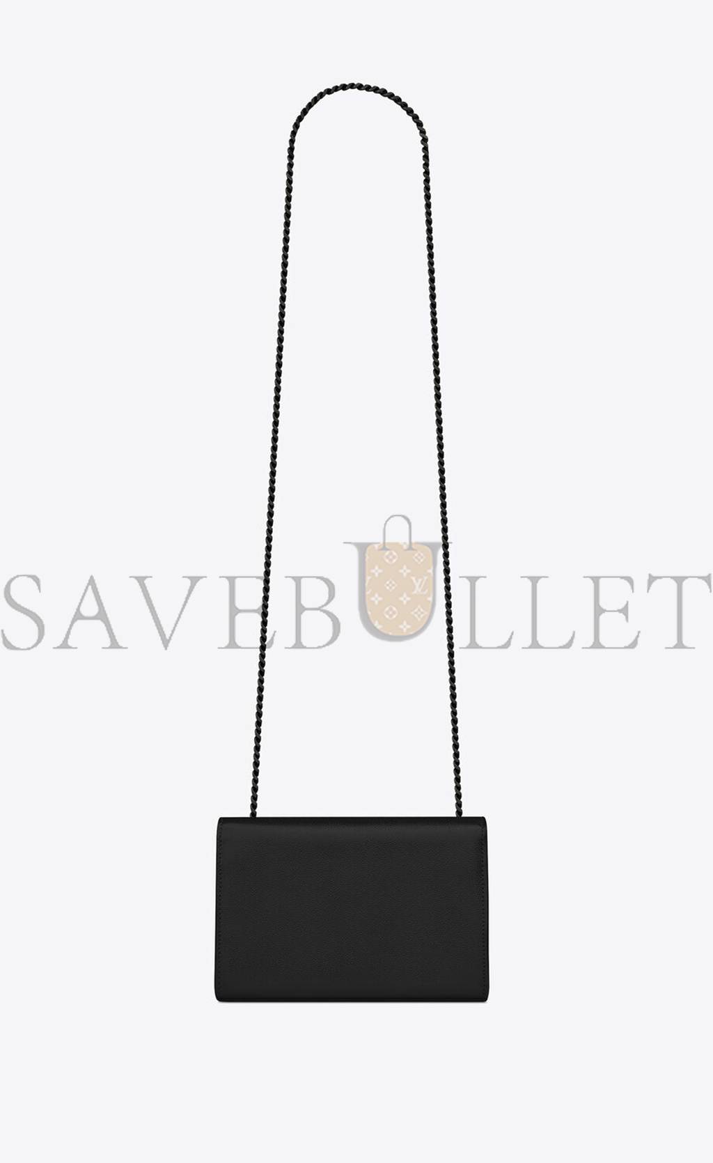 YSL KATE SMALL CHAIN BAG IN GRAIN DE POUDRE EMBOSSED LEATHER 469390BOW0U1000 (20*12.5*5cm)