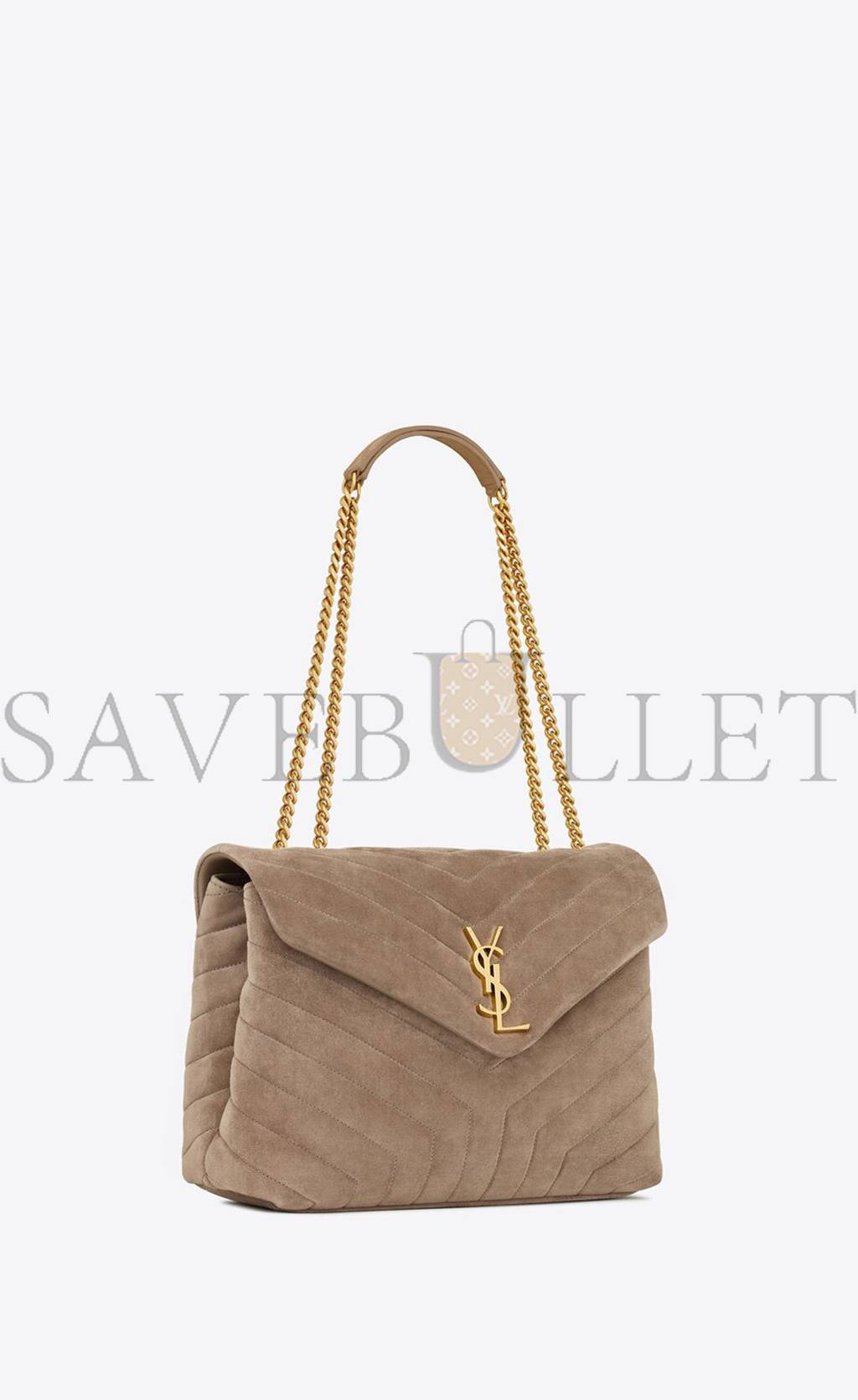 YSL LOULOU MEDIUM CHAIN BAG IN QUILTED SUEDE 5749461U8612346 (32*22*12cm)