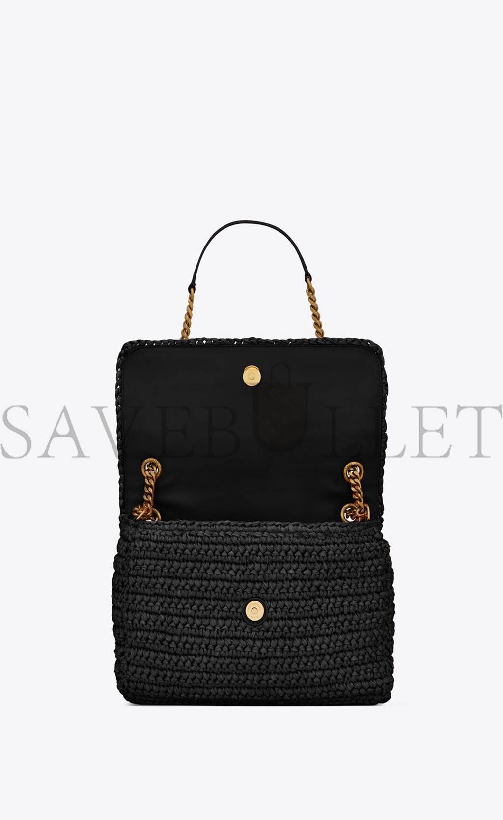 YSL NIKI MEDIUM CHAIN BAG IN RAFFIA AND LEATHER 633187GG66W1000 (28*20*8.5cm)