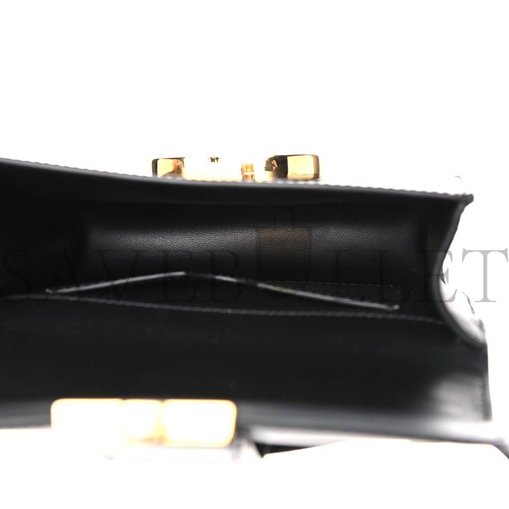 DIOR SMOOTH CALFSKIN MICRO 30 MONTAIGNE FLAP BAG BLACK (15*11*4.4cm)